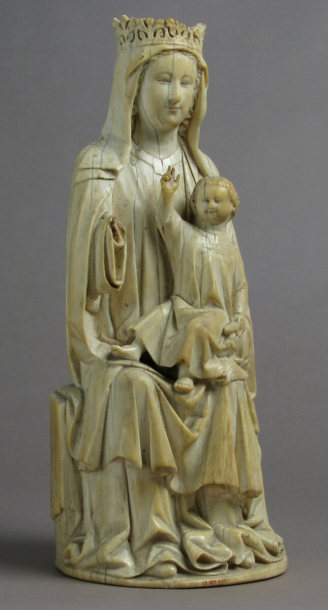 Virgin and Child, Ivory, traces of polychromy, French 