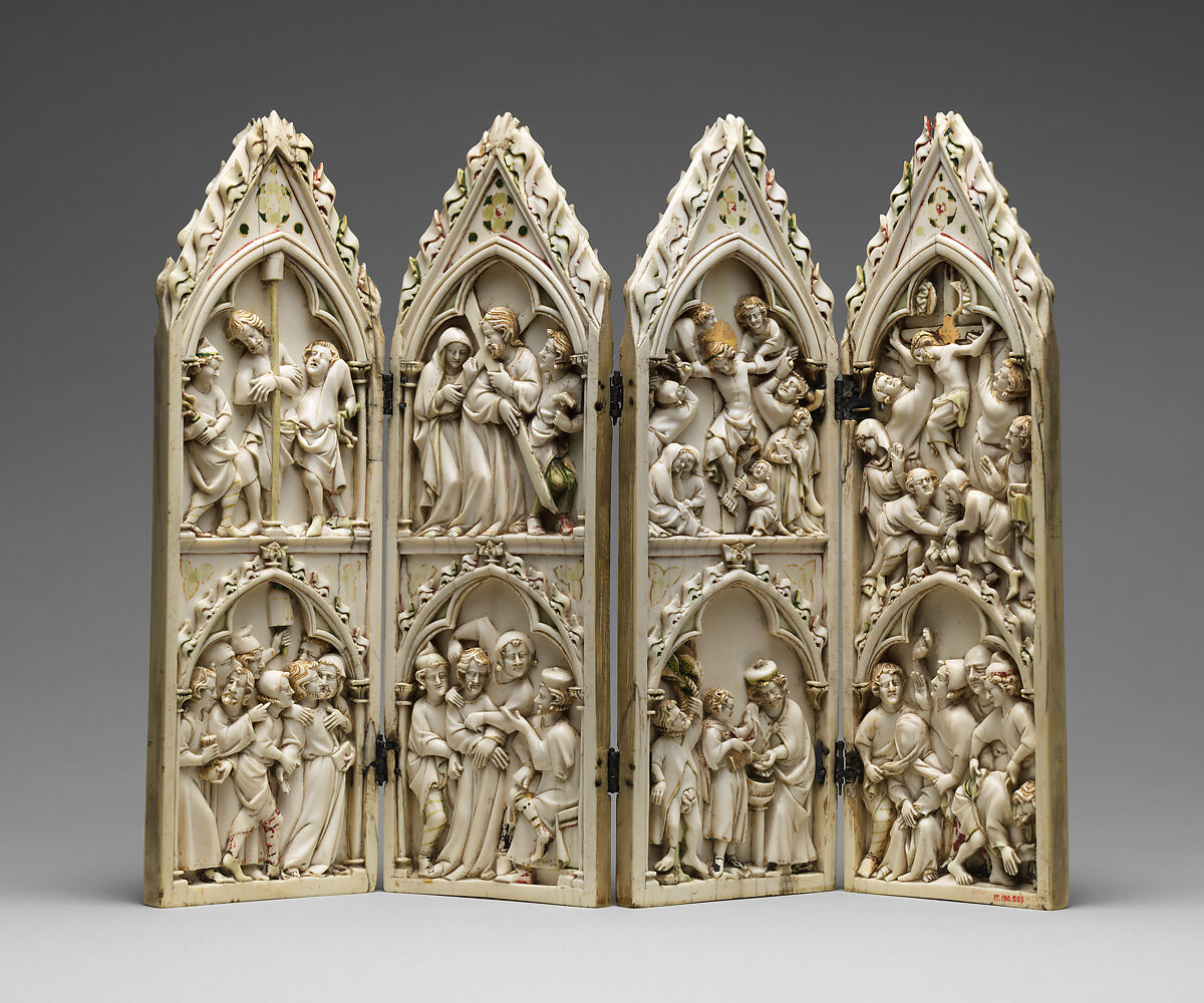 Folding Devotional Shrine with Scenes from Christ's Passion