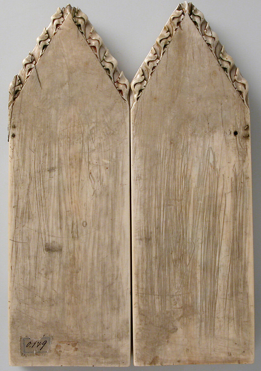 Folding Devotional Shrine with Scenes from Christ's Passion, Elephant Ivory, with modern paint, gilding, and metal mounts, French or German