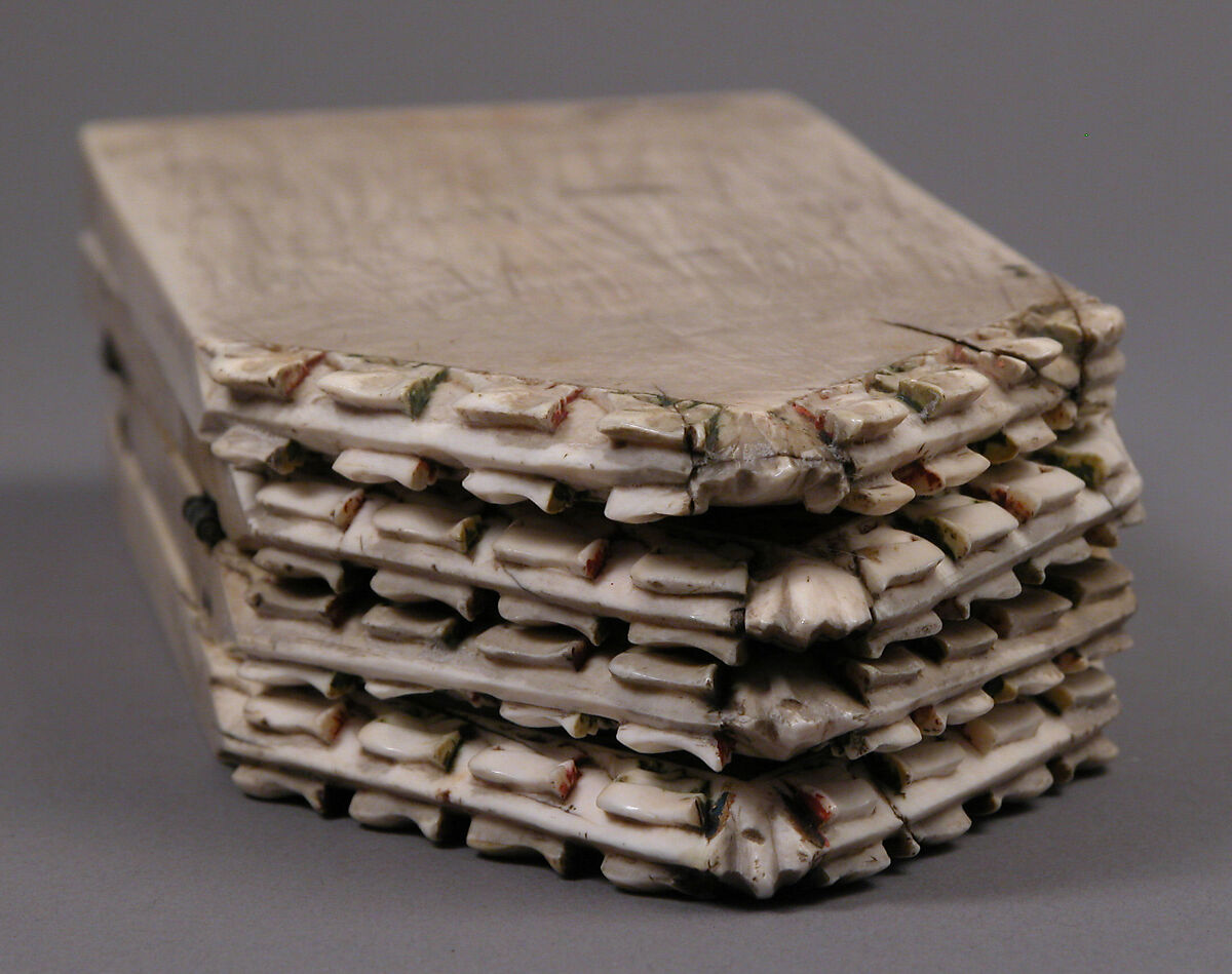 Folding Devotional Shrine with Scenes from Christ's Passion, Elephant Ivory, with modern paint, gilding, and metal mounts, French or German