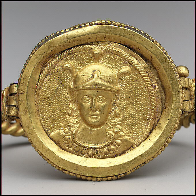 Bracelet with Bust of Roma, Gold, Byzantine