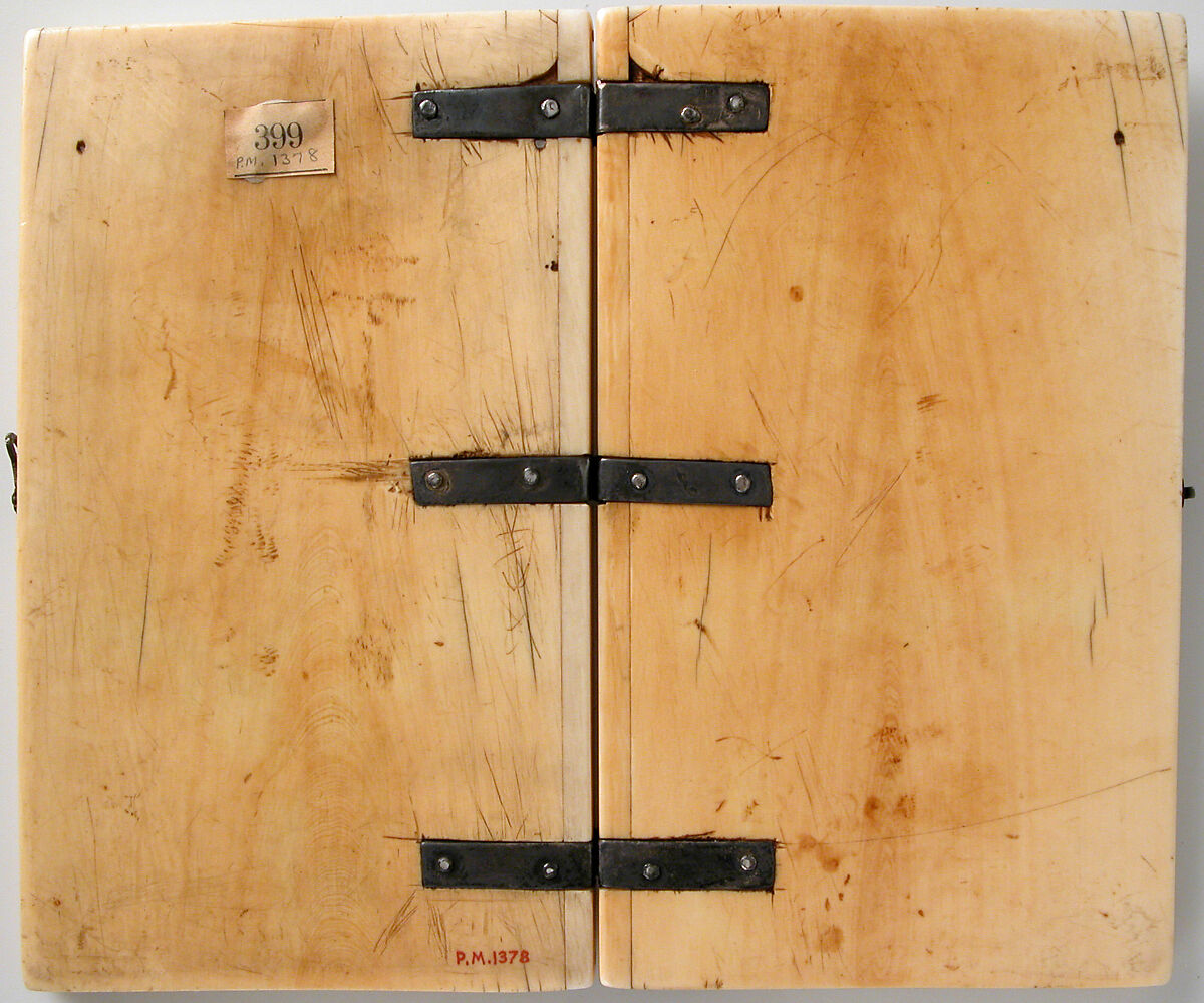 Diptych with Scenes from the Passion, Elephant ivory with metal mounts, French