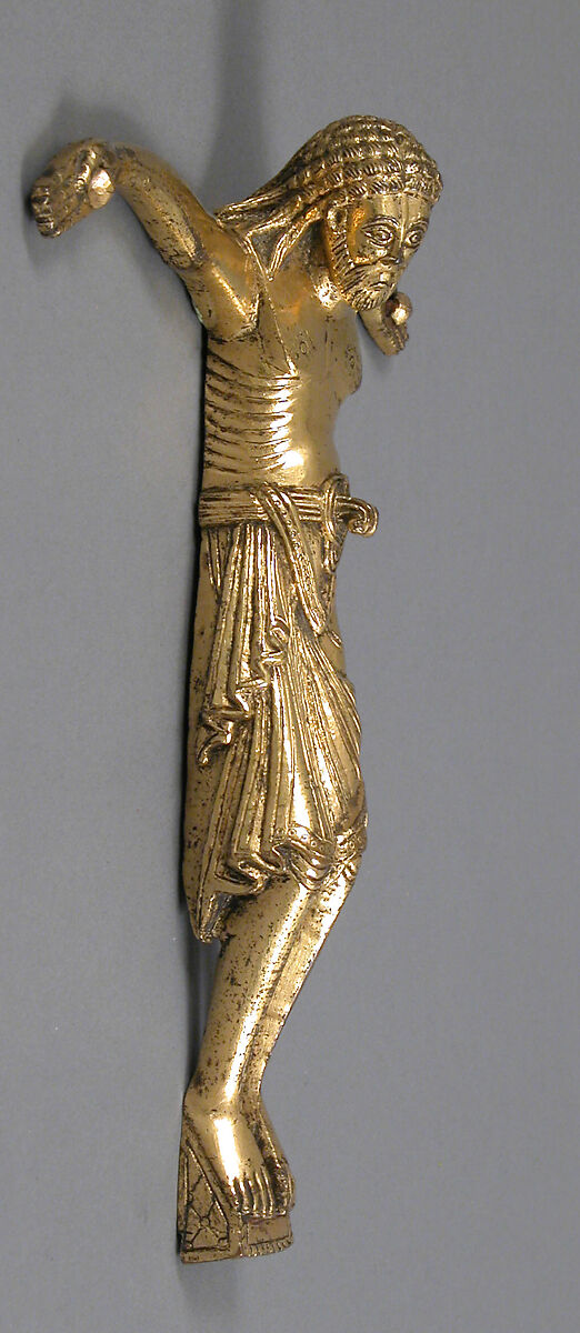 Crucified Christ, Copper alloy, gilt, German