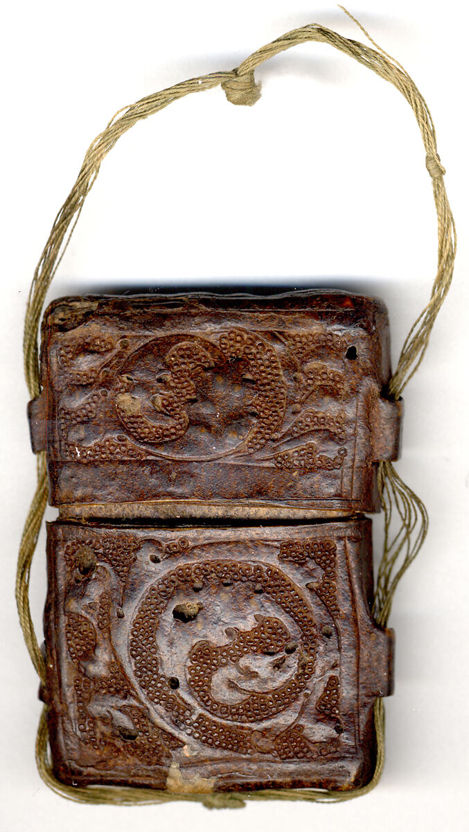 Case for Enamel Diptych, Cuir bouilli (tooled leather), British 