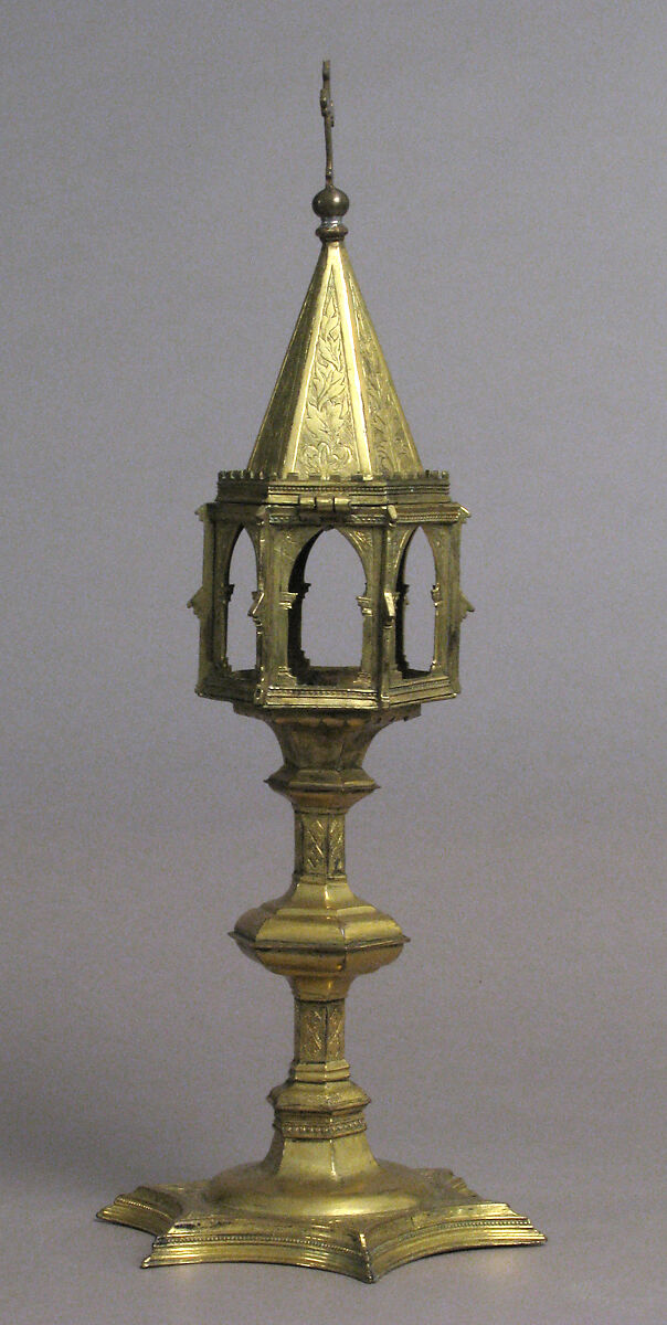 Reliquary, Gidled copper, Italian