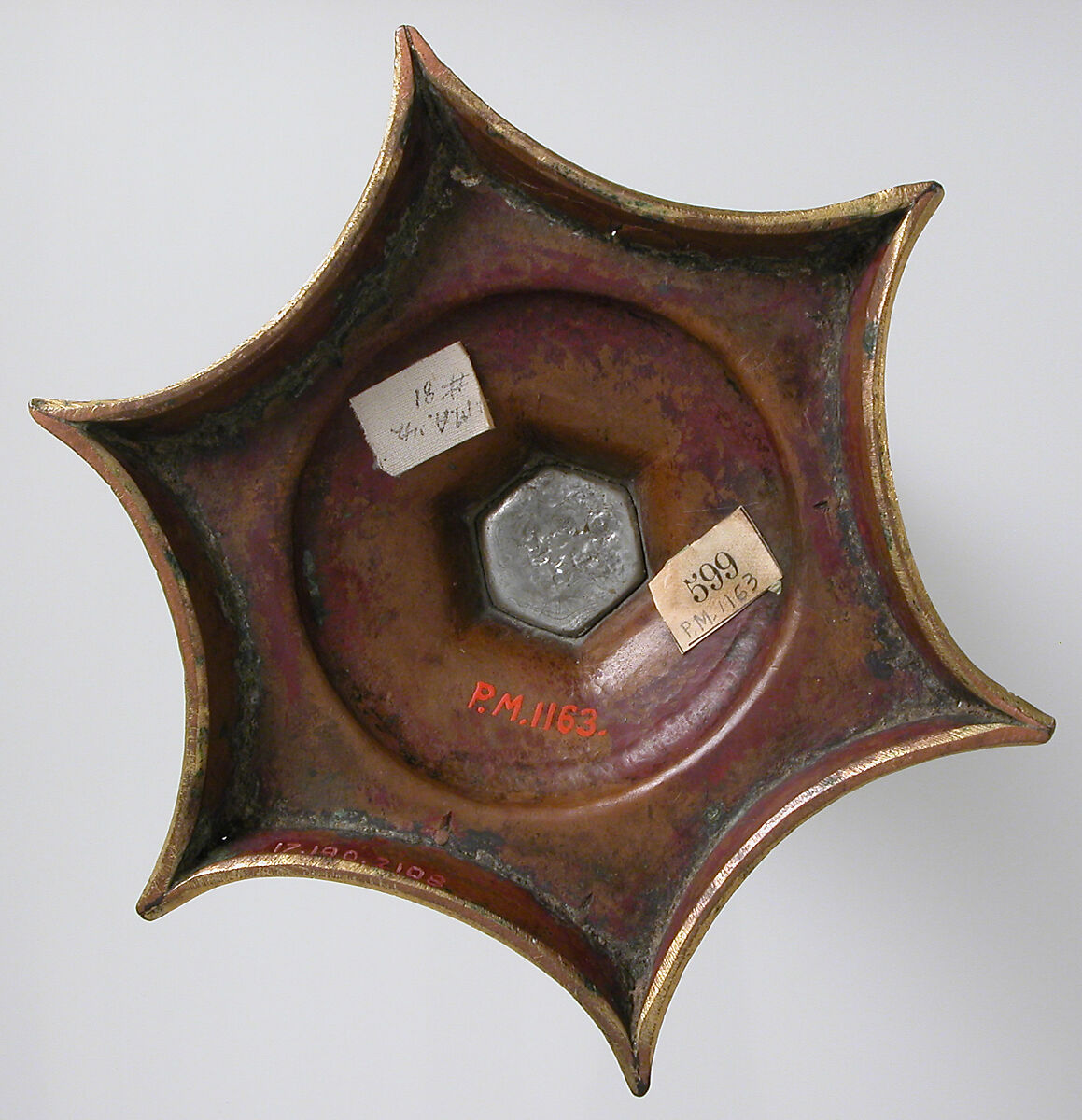 Reliquary, Gidled copper, Italian
