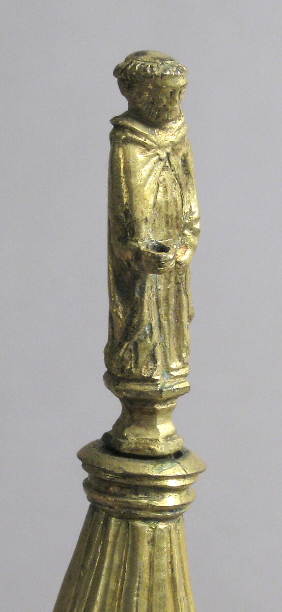 Reliquary, Copper-gilt, rock crystal, silver and niello plaque, Italian