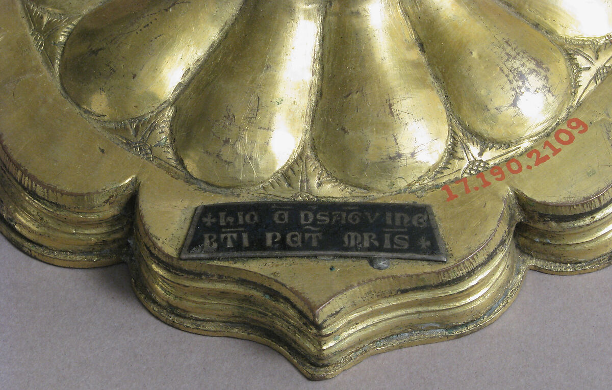 Reliquary, Copper-gilt, rock crystal, silver and niello plaque, Italian