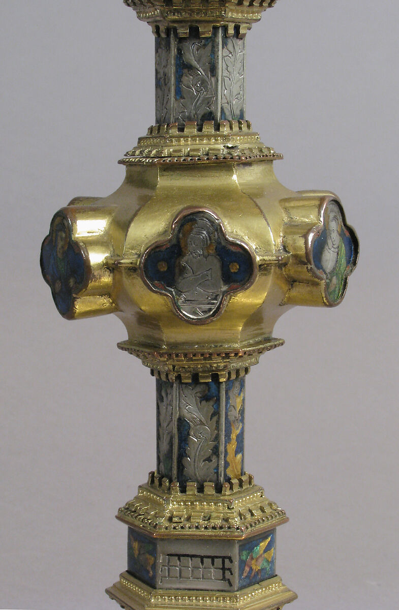 Reliquary, Basse taille enamel, silver, gilded copper, glass, Italian