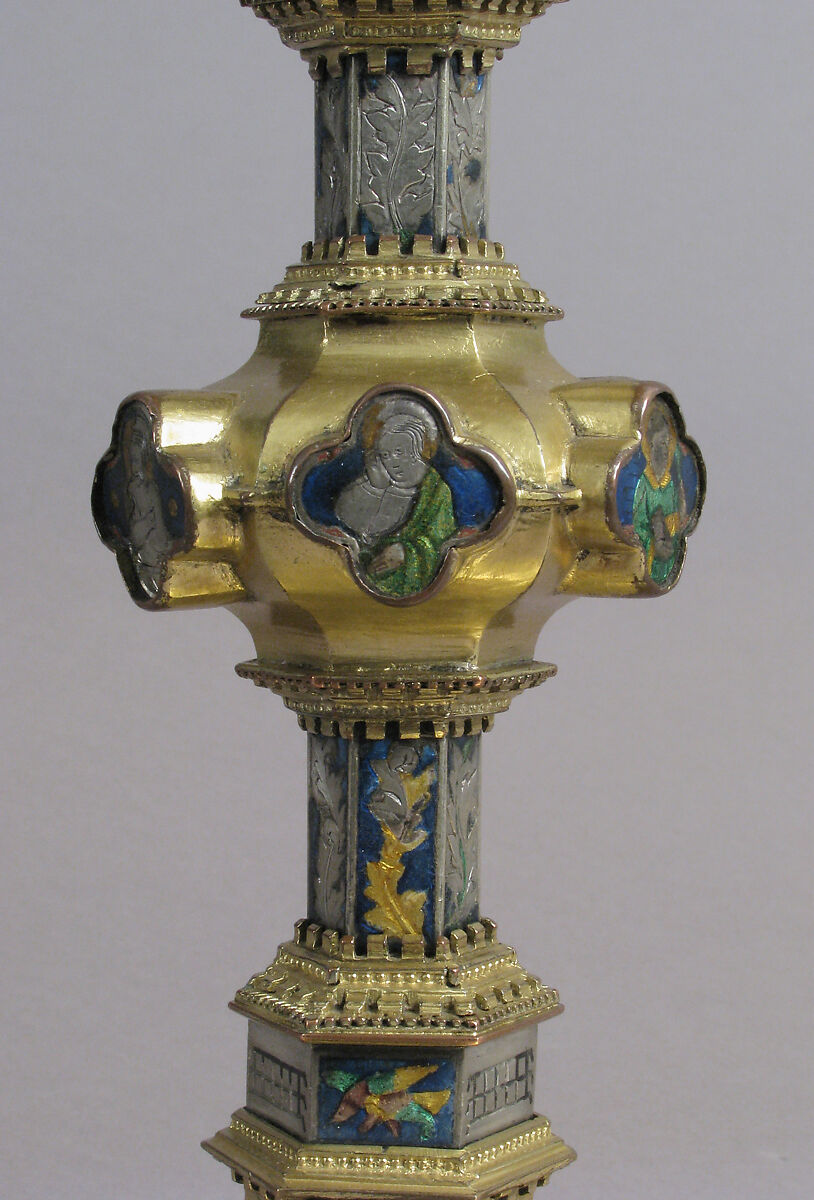 Reliquary, Basse taille enamel, silver, gilded copper, glass, Italian