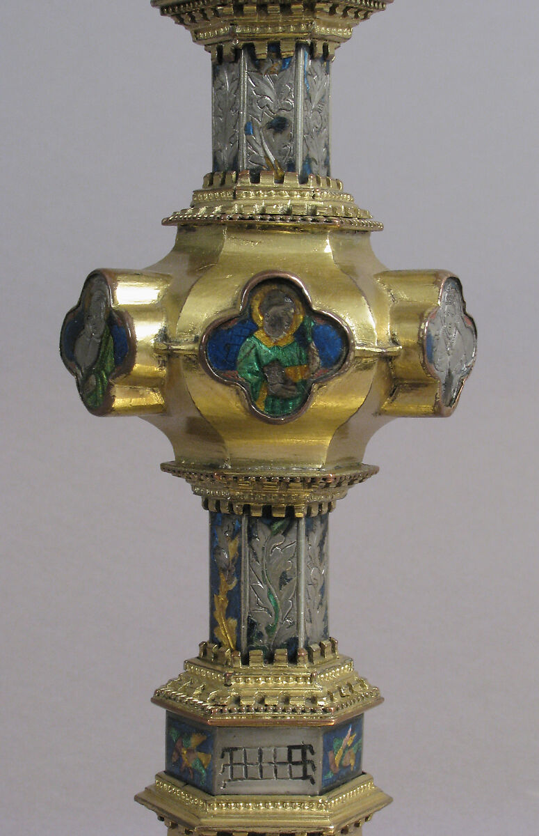 Reliquary, Basse taille enamel, silver, gilded copper, glass, Italian