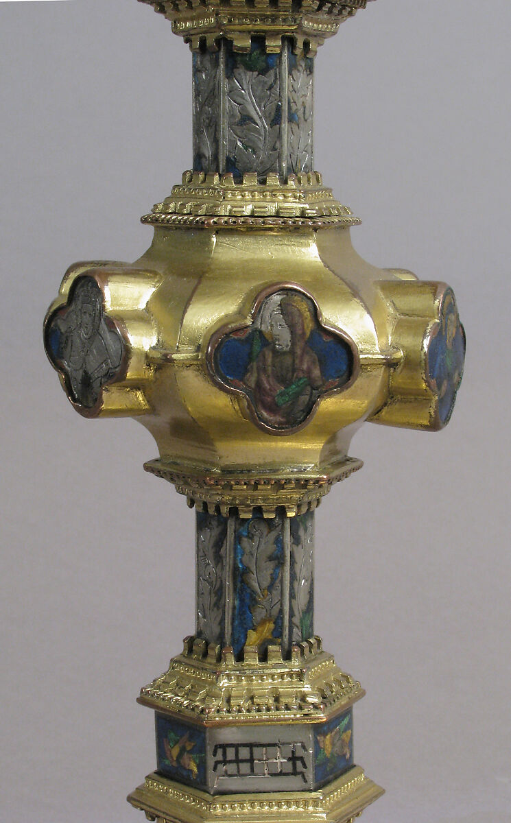Reliquary, Basse taille enamel, silver, gilded copper, glass, Italian