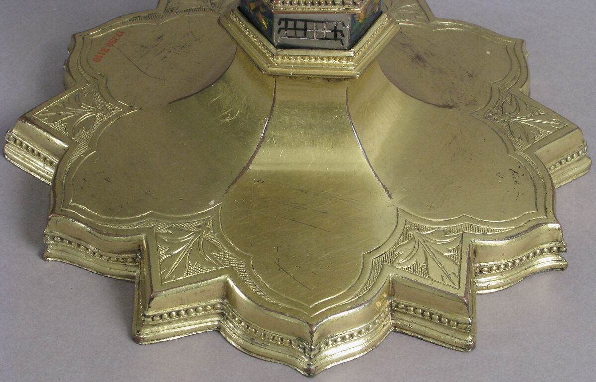 Reliquary, Basse taille enamel, silver, gilded copper, glass, Italian