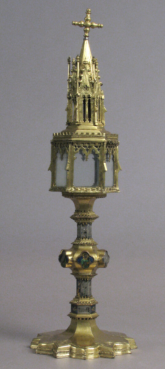 Reliquary, Basse taille enamel, silver, copper-gilt, glass, Italian 