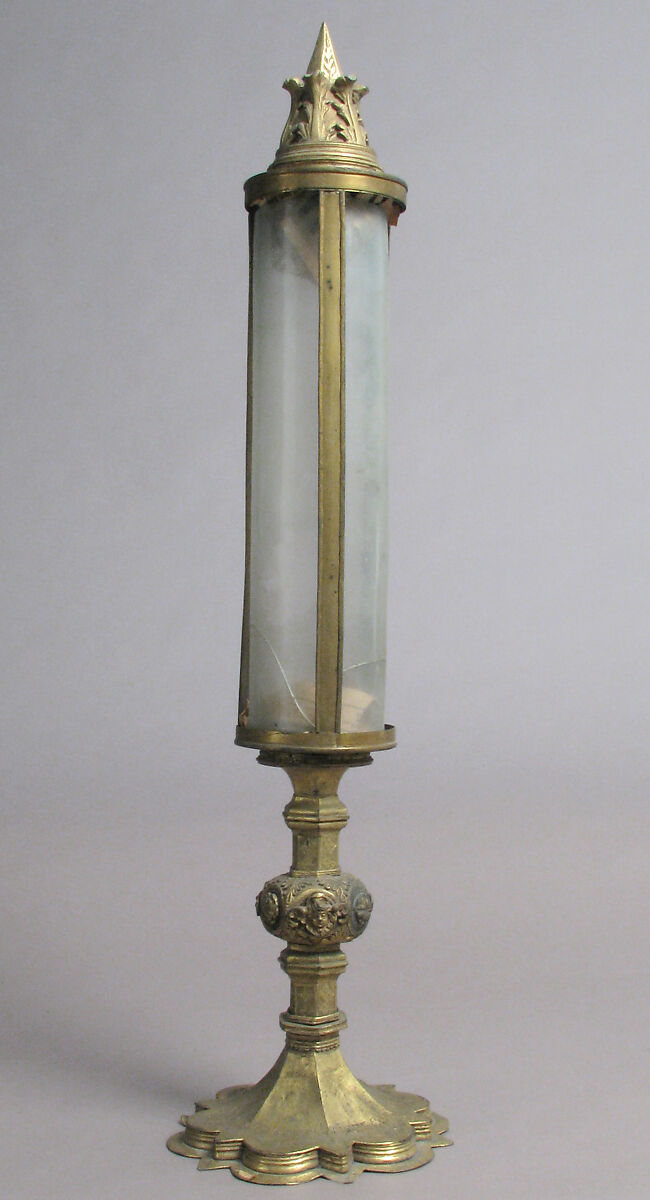 Reliquary, Copper-gilt, glass, Italian