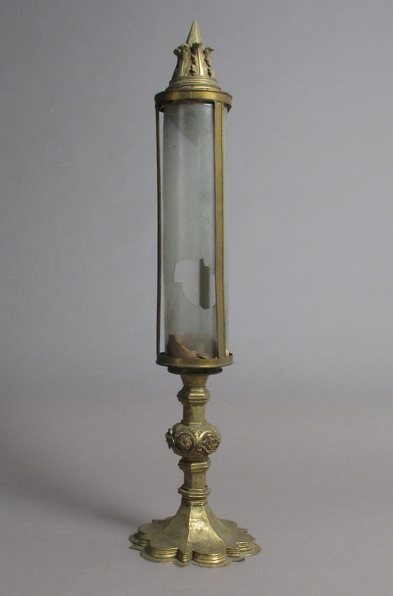 Reliquary, Copper-gilt, glass, Italian