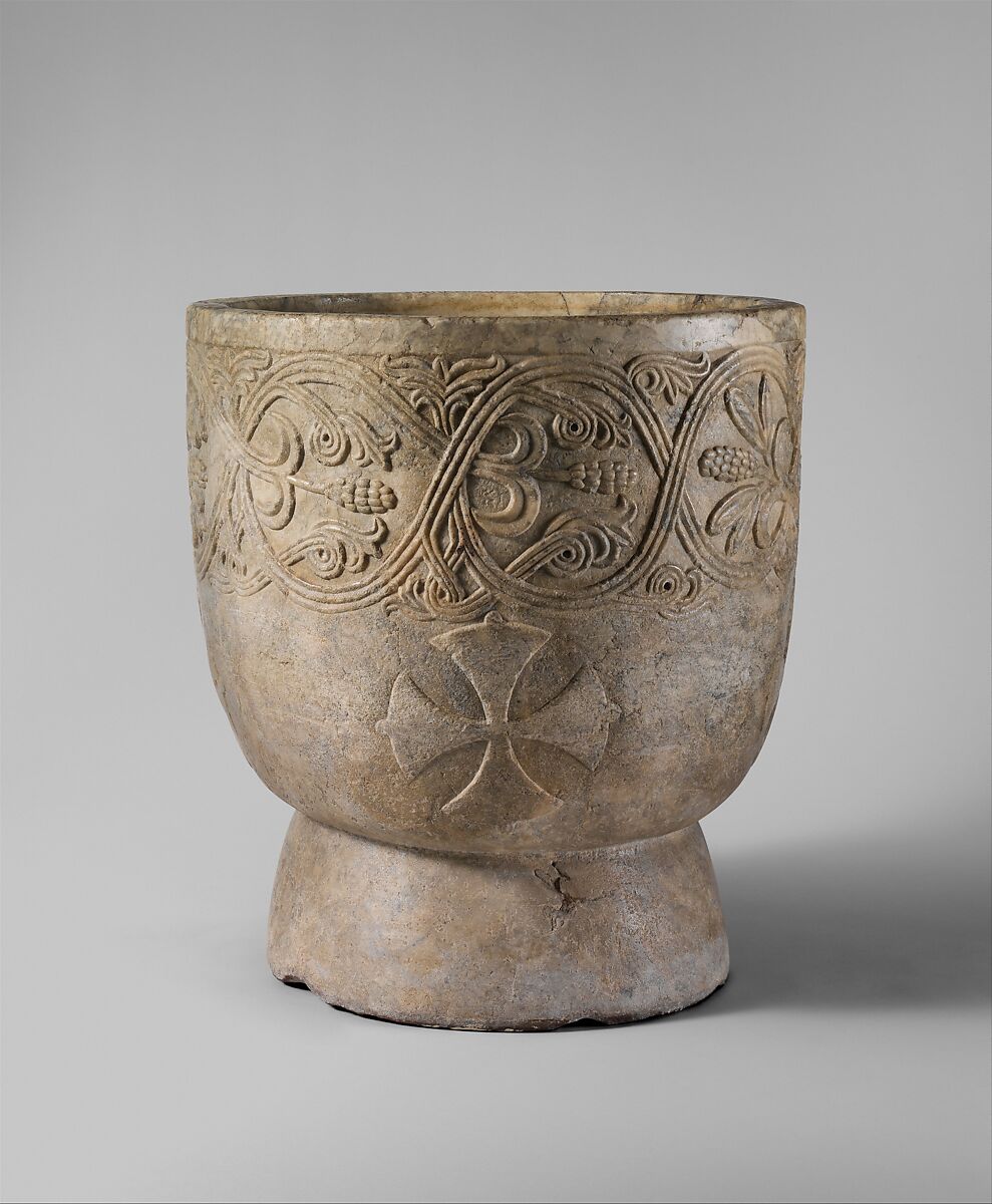 Baptismal Font, Marble (Pentelic marble), South Italian