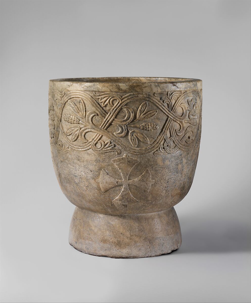 Baptismal Font, Marble (Pentelic marble), South Italian