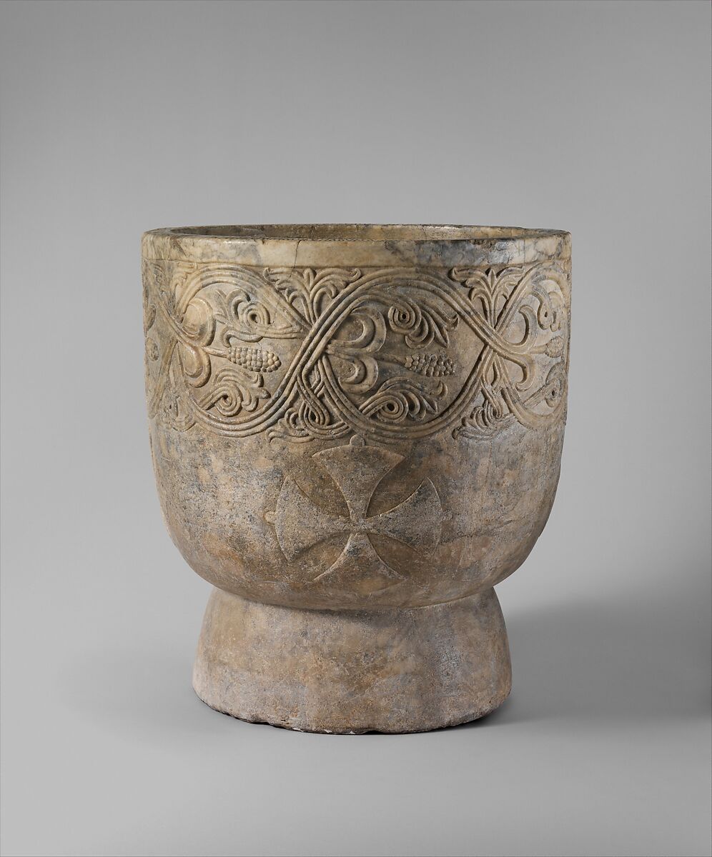 Baptismal Font, Marble (Pentelic marble), South Italian