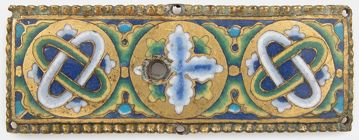 Plaque from a Reliquary Shrine, Champlevé enamel, copper alloy, gilt, German 