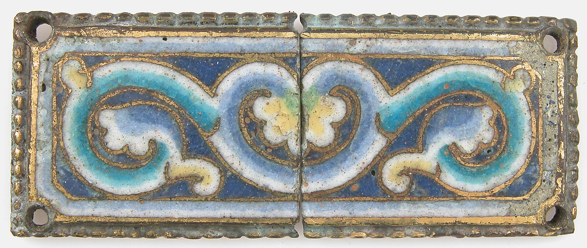 Plaque from a Reliquary Shrine, Champlevé enamel, copper alloy, gilt, German 