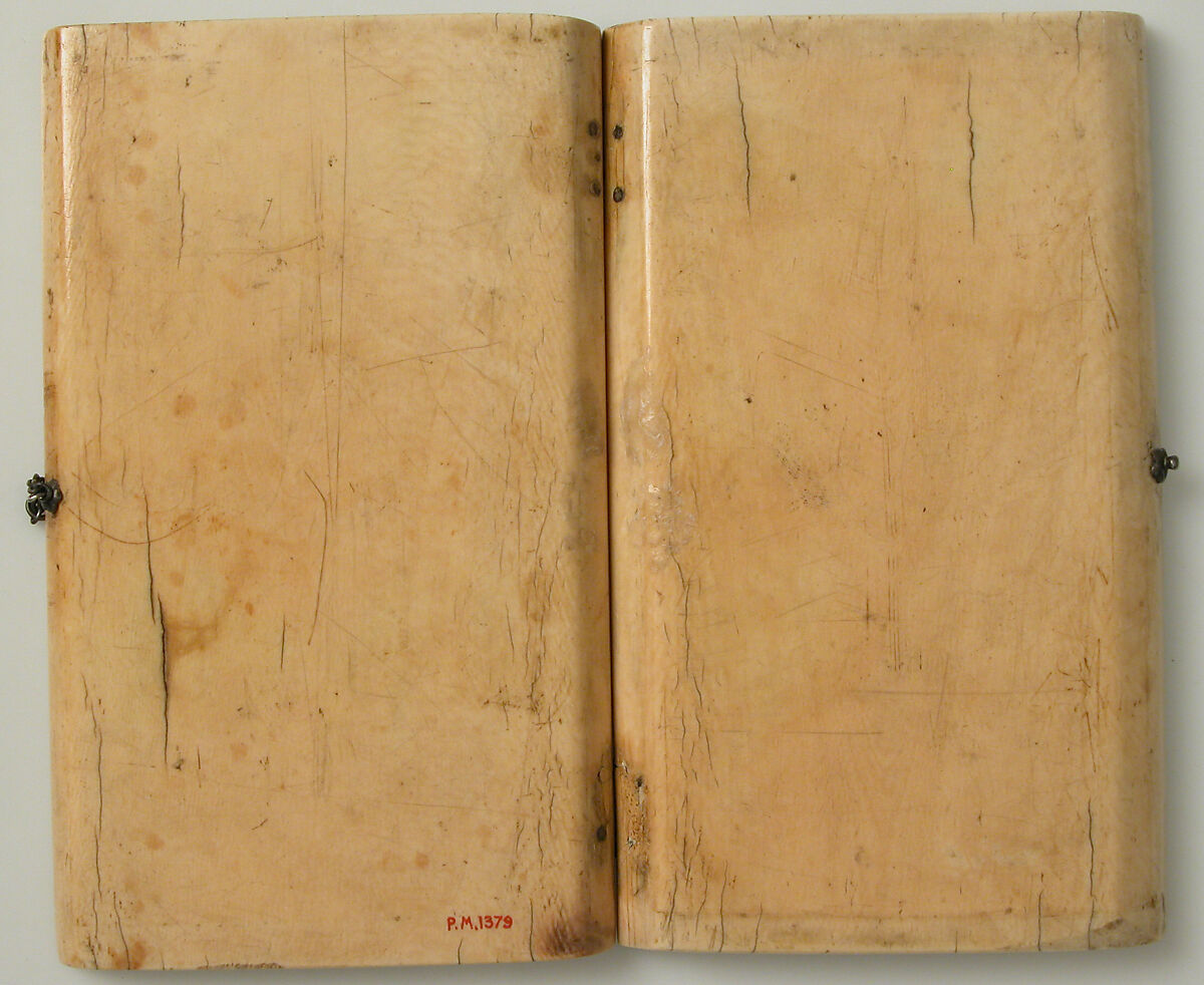 Diptych, Elephant ivory with metal mounts, French