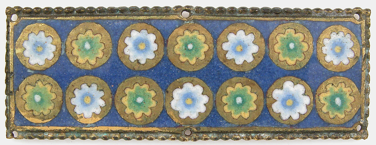 Plaque from a Reliquary Shrine, Champlevé enamel, copper alloy, gilt, German 