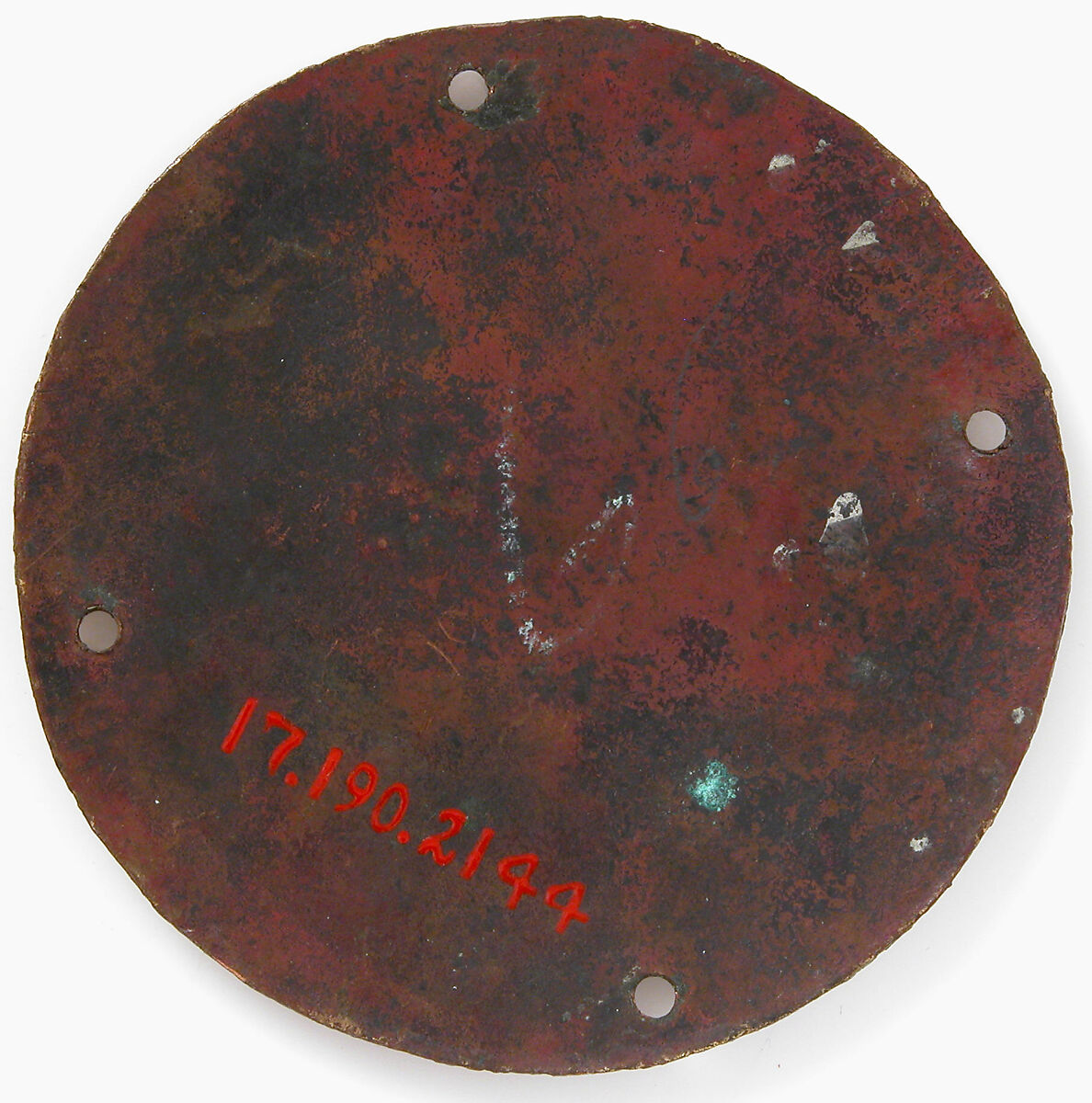 Medallion with a Queen Holding a Scepter and Falcon, Copper: engraved and gilt; champlevé enamel: medium and light blue and white, French