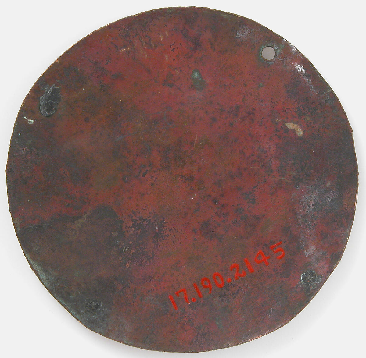 Medallion with Youth Playing Pipe for Dancing Woman with Castanets, Copper: engraved and gilt; champlevé enamel: medium and light blue and white, French