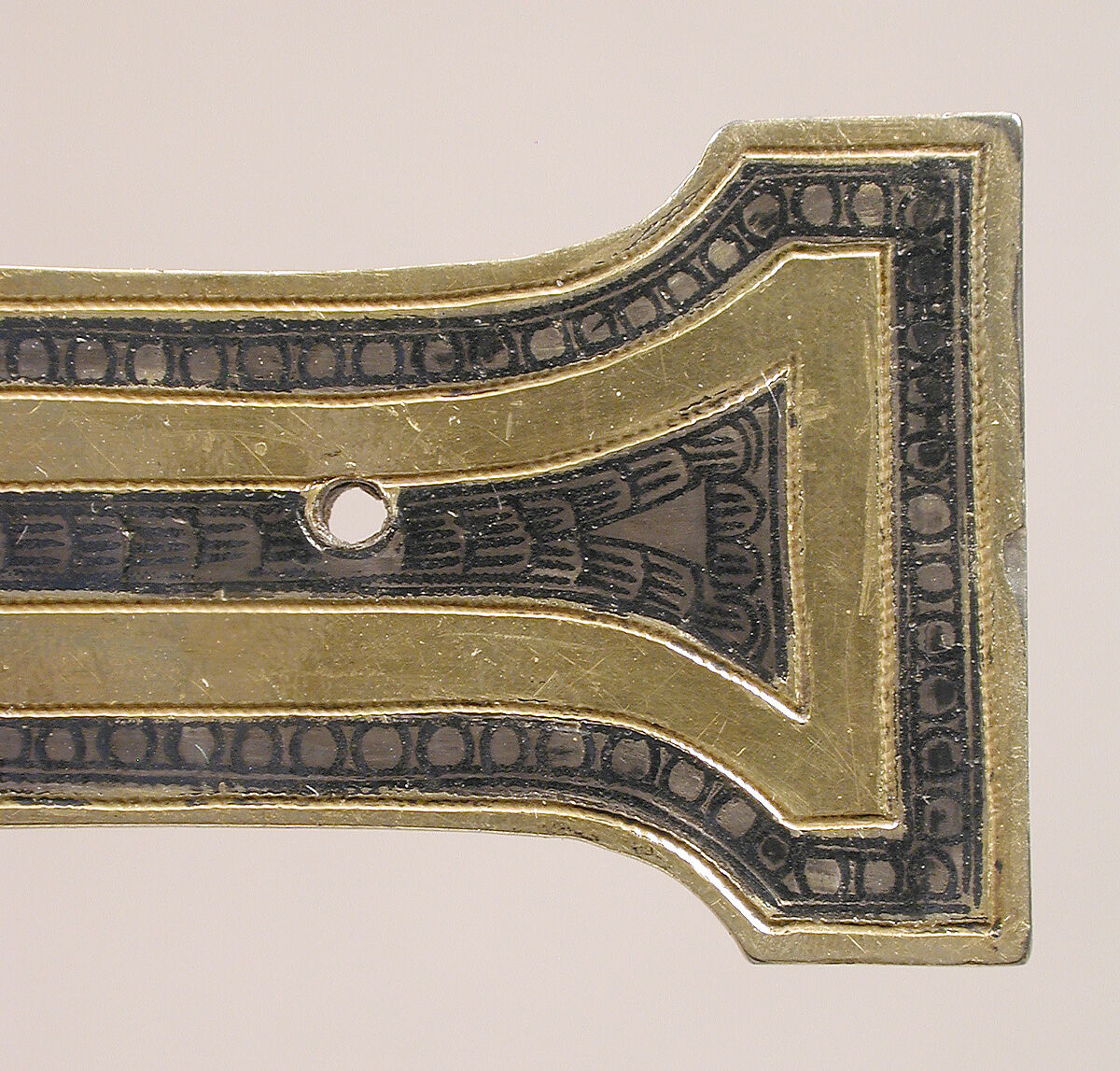 Reliquary Crucifix, Silver, gilded silver, and niello (cross); elephant ivory with gilding (corpus), North Spanish