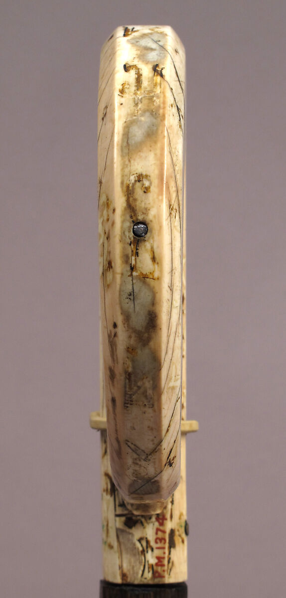 Crozier Head with Lamb of God, Elephant ivory, with traces of paint and gilding, silver pins, Sicilian or North Italian