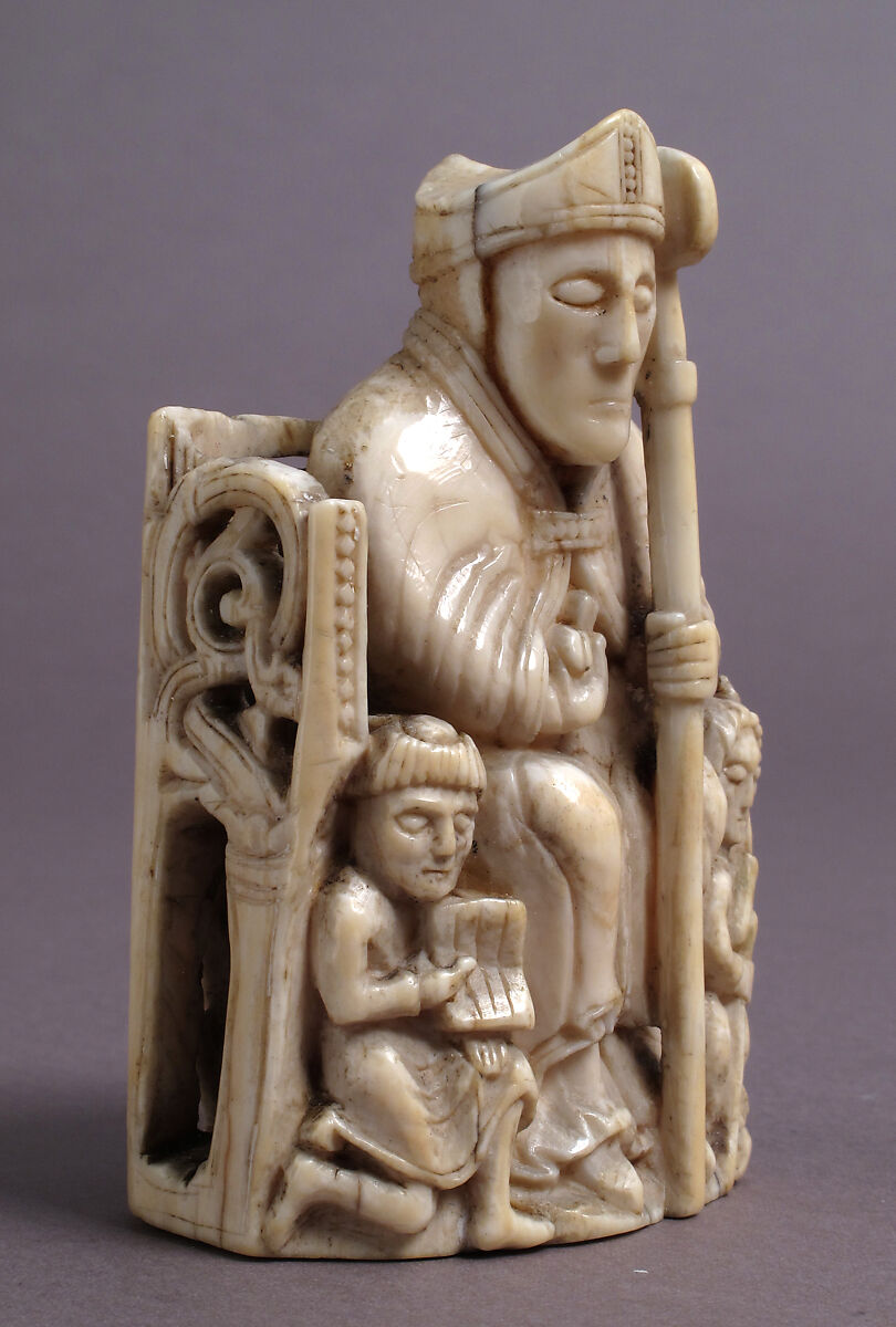 Bishop Chess Piece, Walrus ivory, Scandinavian