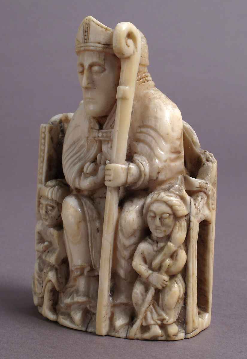 Bishop Chess Piece, Walrus ivory, Scandinavian