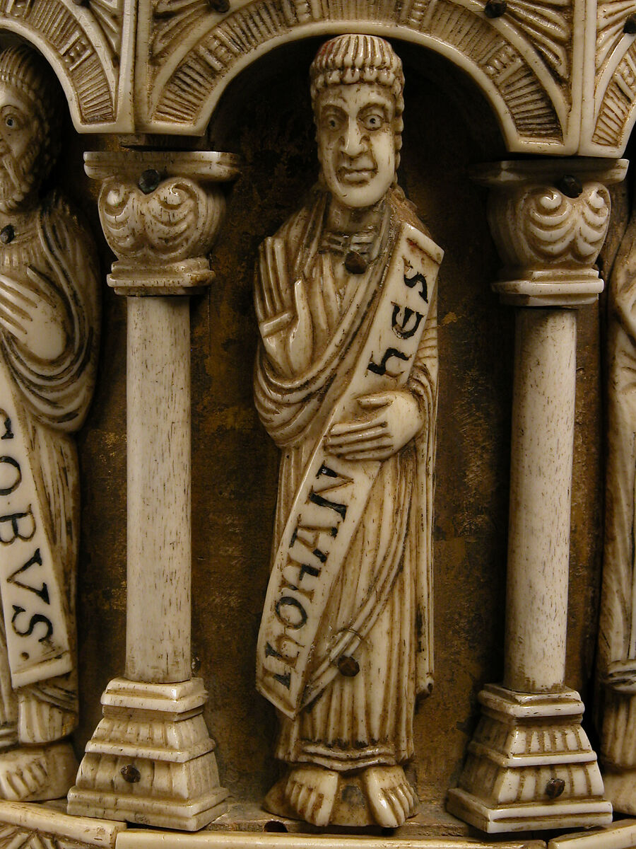 Tower Reliquary with Eight Apostles and the Symbols of the Four Evangelists, Bone, gilt copper alloy, wood core, German