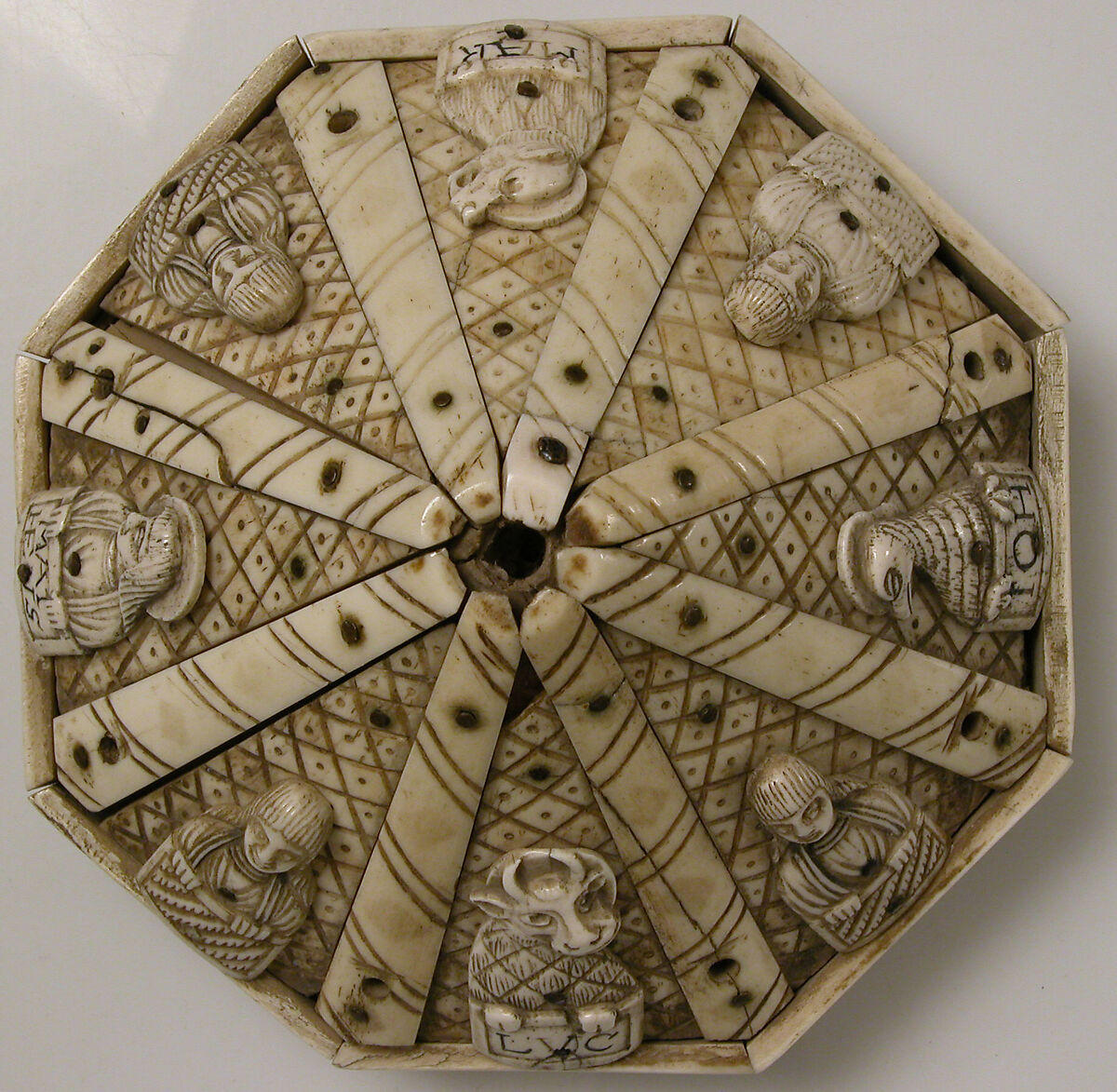 Tower Reliquary with Eight Apostles and the Symbols of the Four Evangelists, Bone, gilt copper alloy, wood core, German