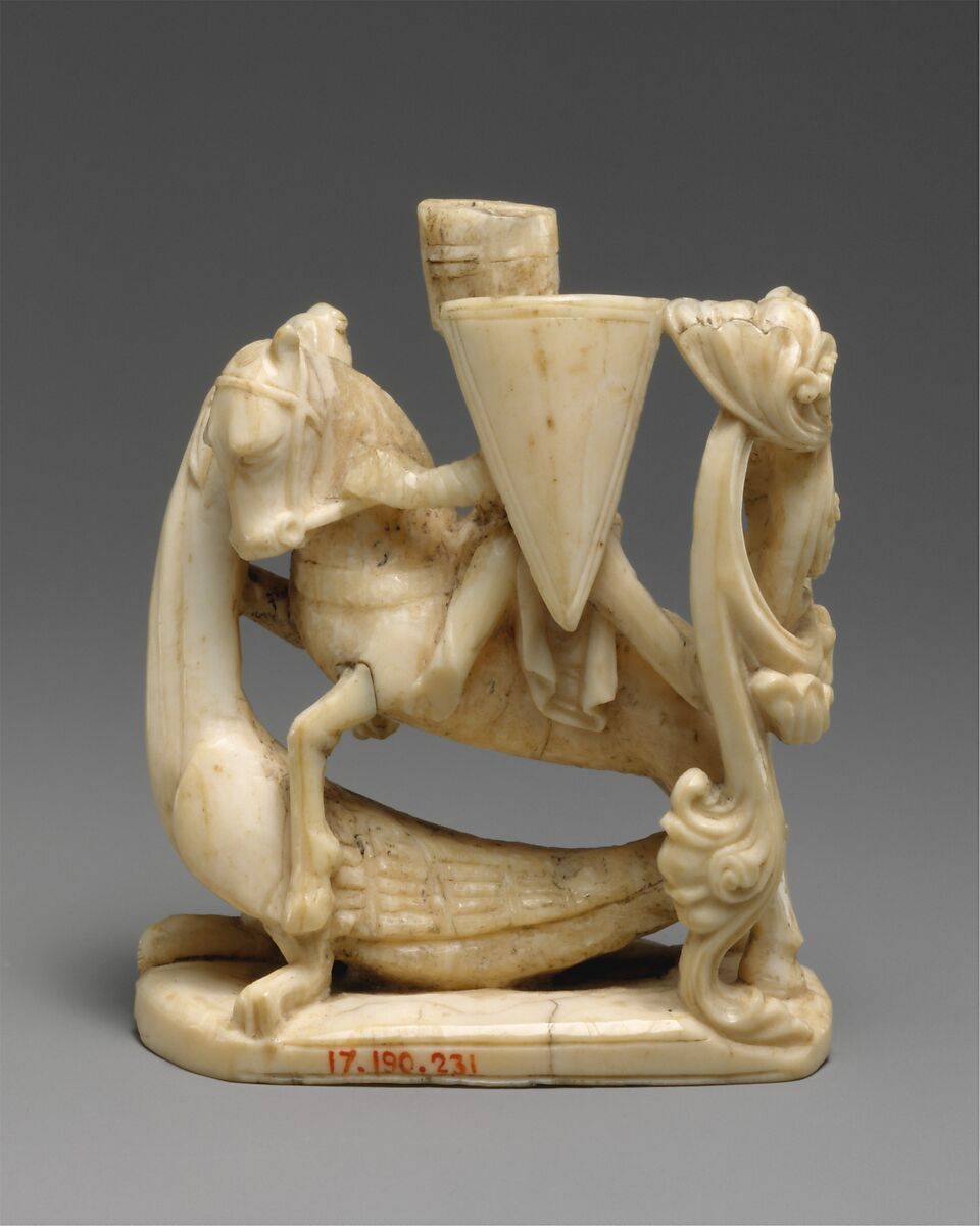 Knight Chess Piece, Walrus ivory, British