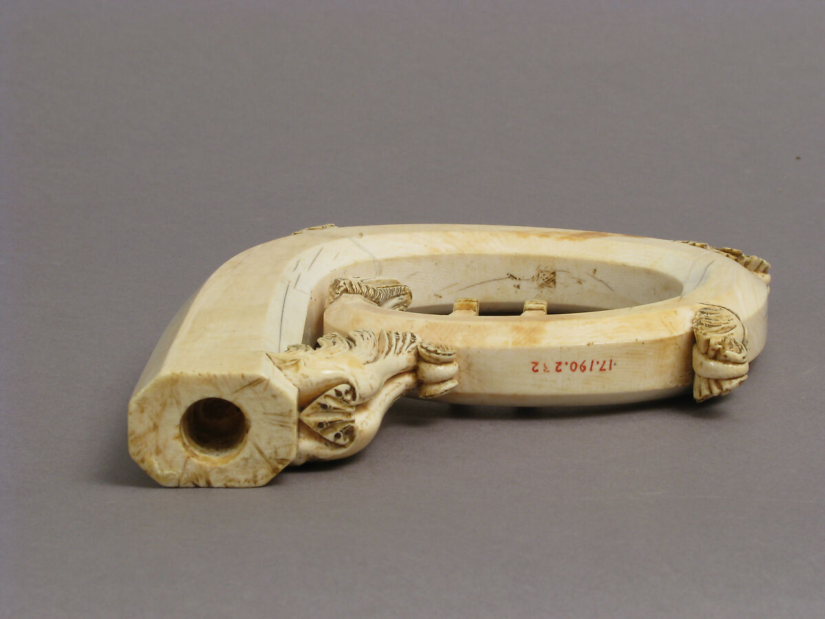 Head of a Crozier, Elephant ivory, traces of polychromy and gilding, South Italian