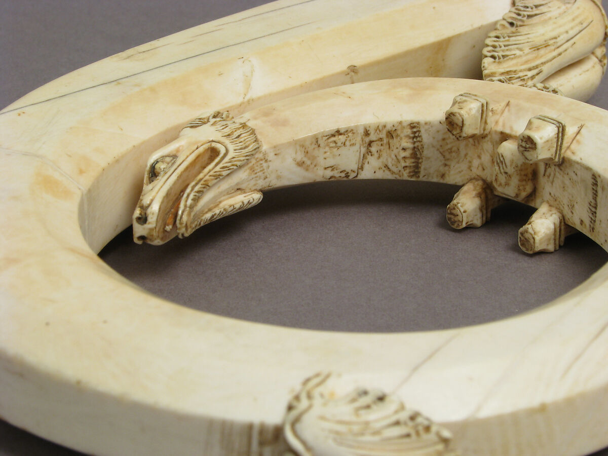 Head of a Crozier, Elephant ivory, traces of polychromy and gilding, South Italian