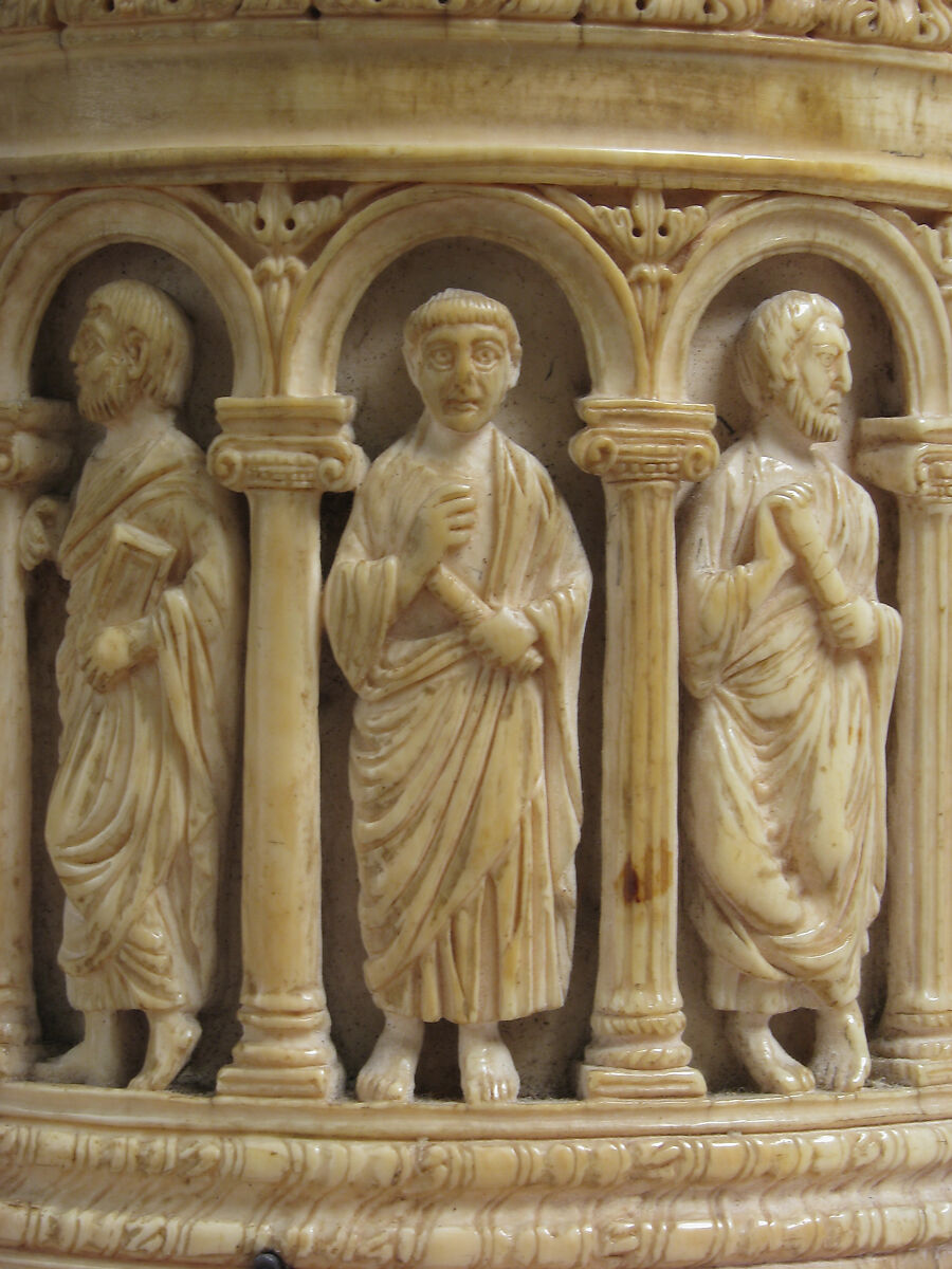 Container with Figures under an Arcade, Elephant ivory, European (Antique style)