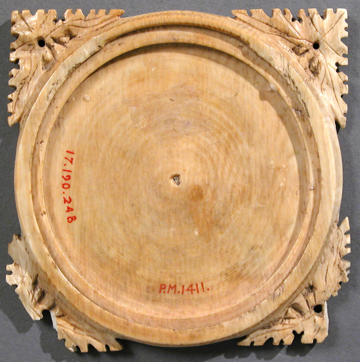 Ivory Mirror Case with a Falconing Party, Elephant ivory, French