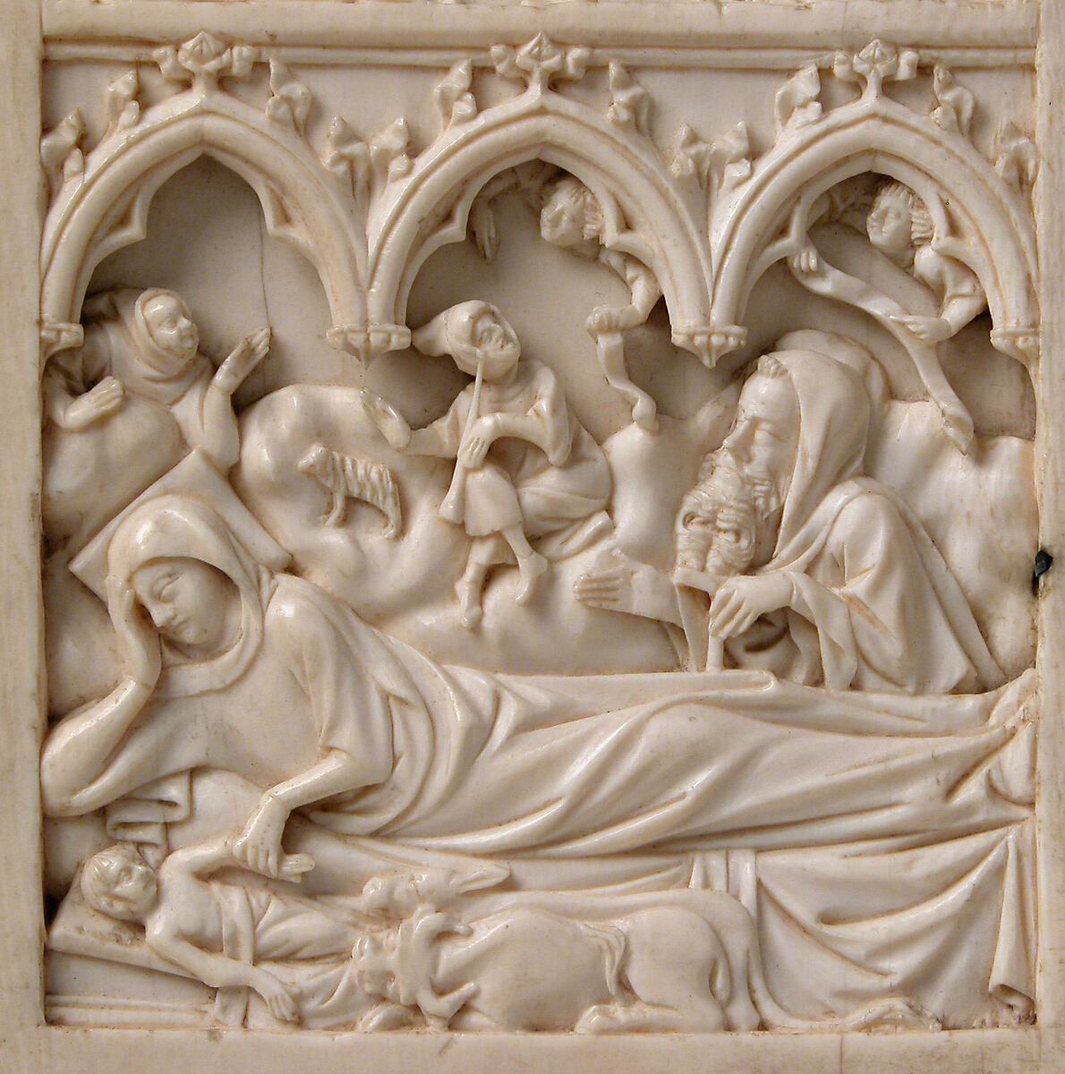Diptych with Scenes from the Lives of Jesus and Mary, Elephant ivory with metal mounts, French