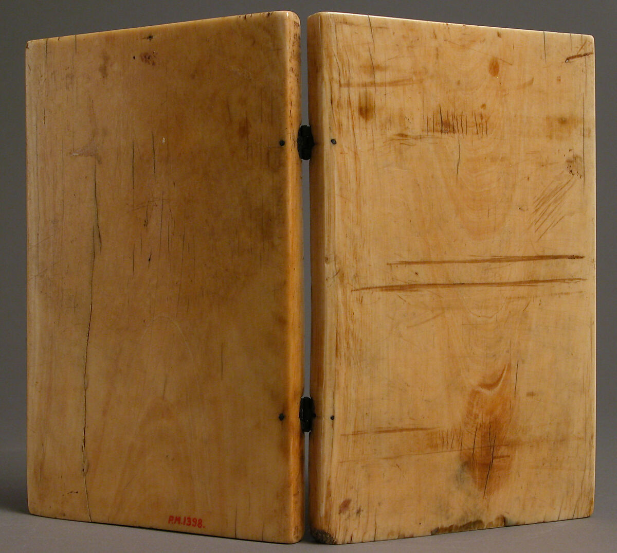 Diptych with Scenes from the Life of Christ, Elephant ivory with traces of paint and metal mounts, French