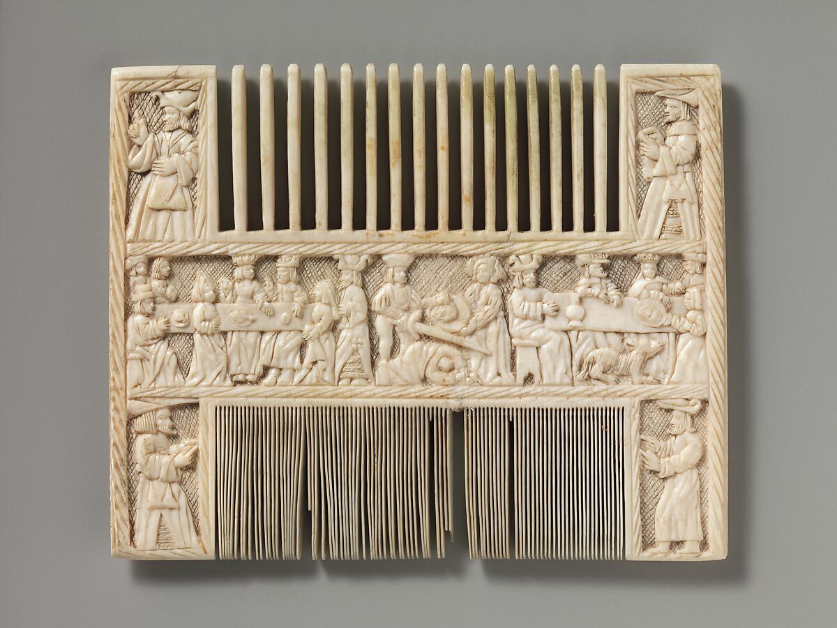 Comb, Elephant ivory, North French or Netherlandish 