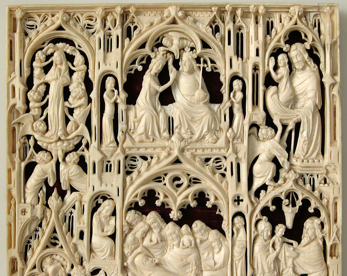 Leaf from a Diptych with the life of the Virgin, Elephant ivory, British