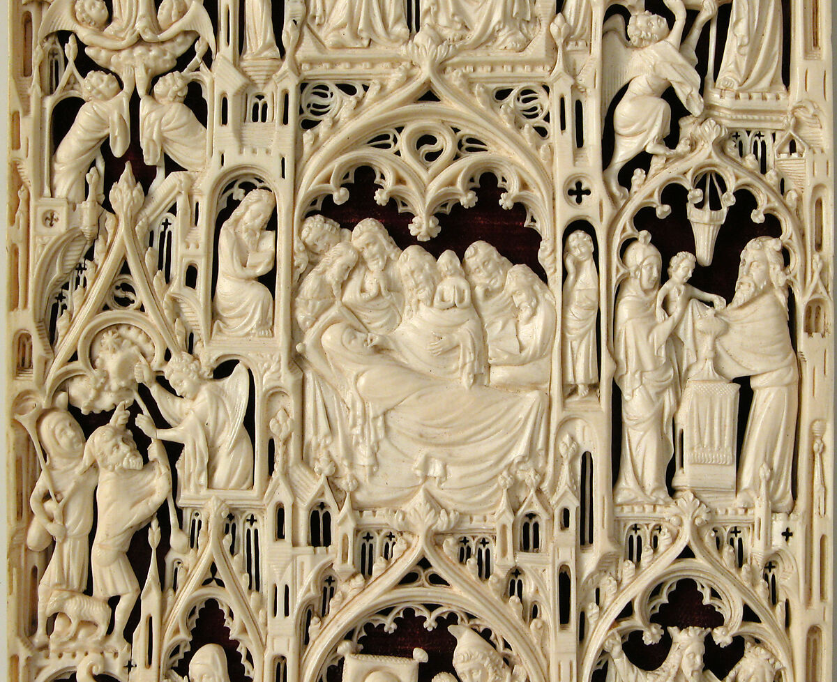 Leaf from a Diptych with the life of the Virgin, Elephant ivory, British