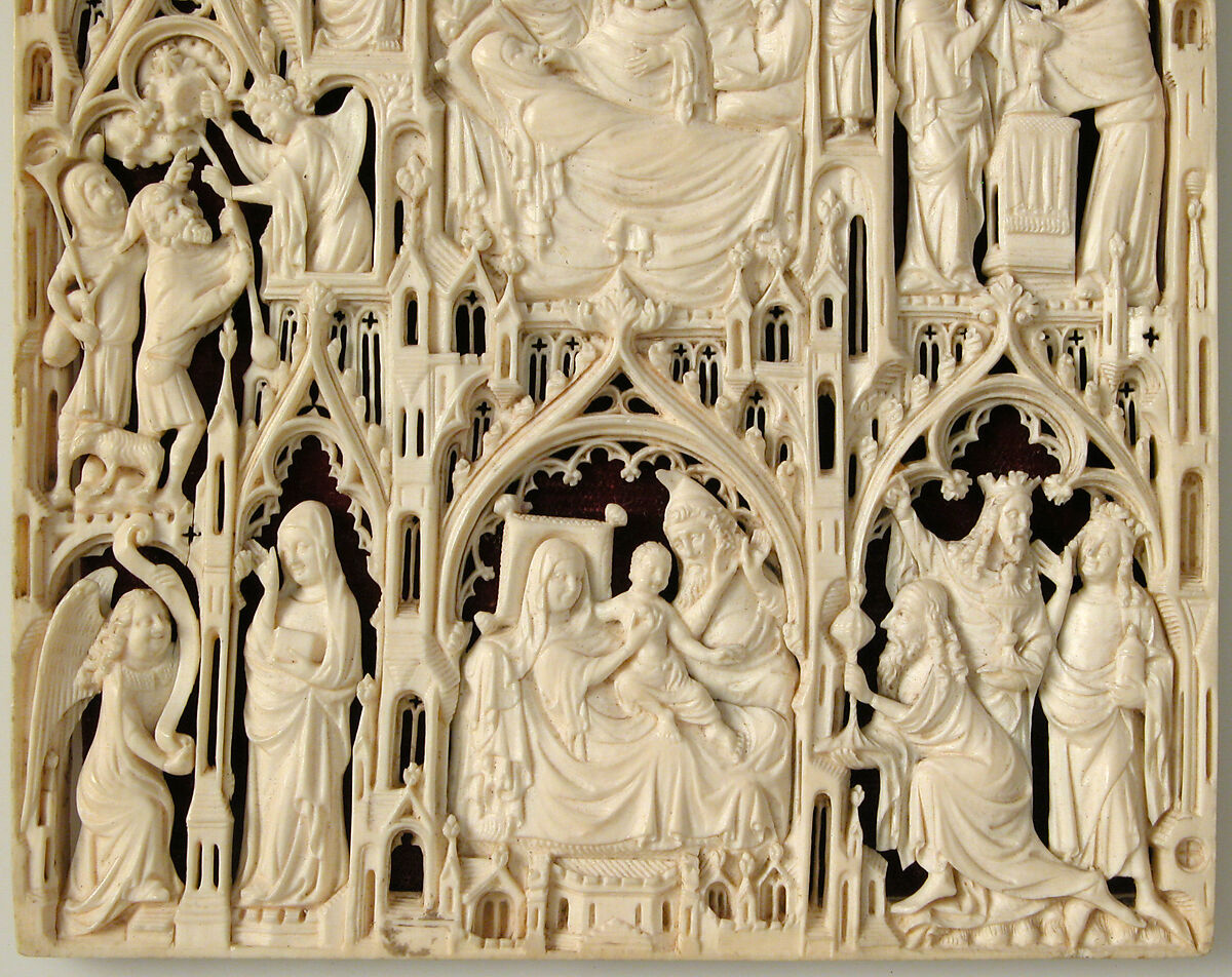 Leaf from a Diptych with the life of the Virgin, Elephant ivory, British