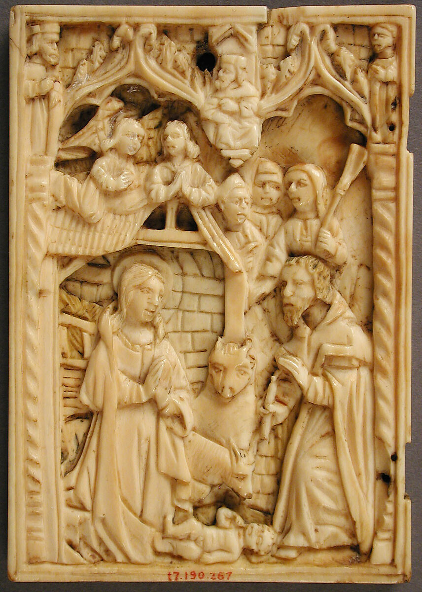 Left Wing of a Diptych, Elephant ivory with small traces of polychromy, Franco-Netherlandish 