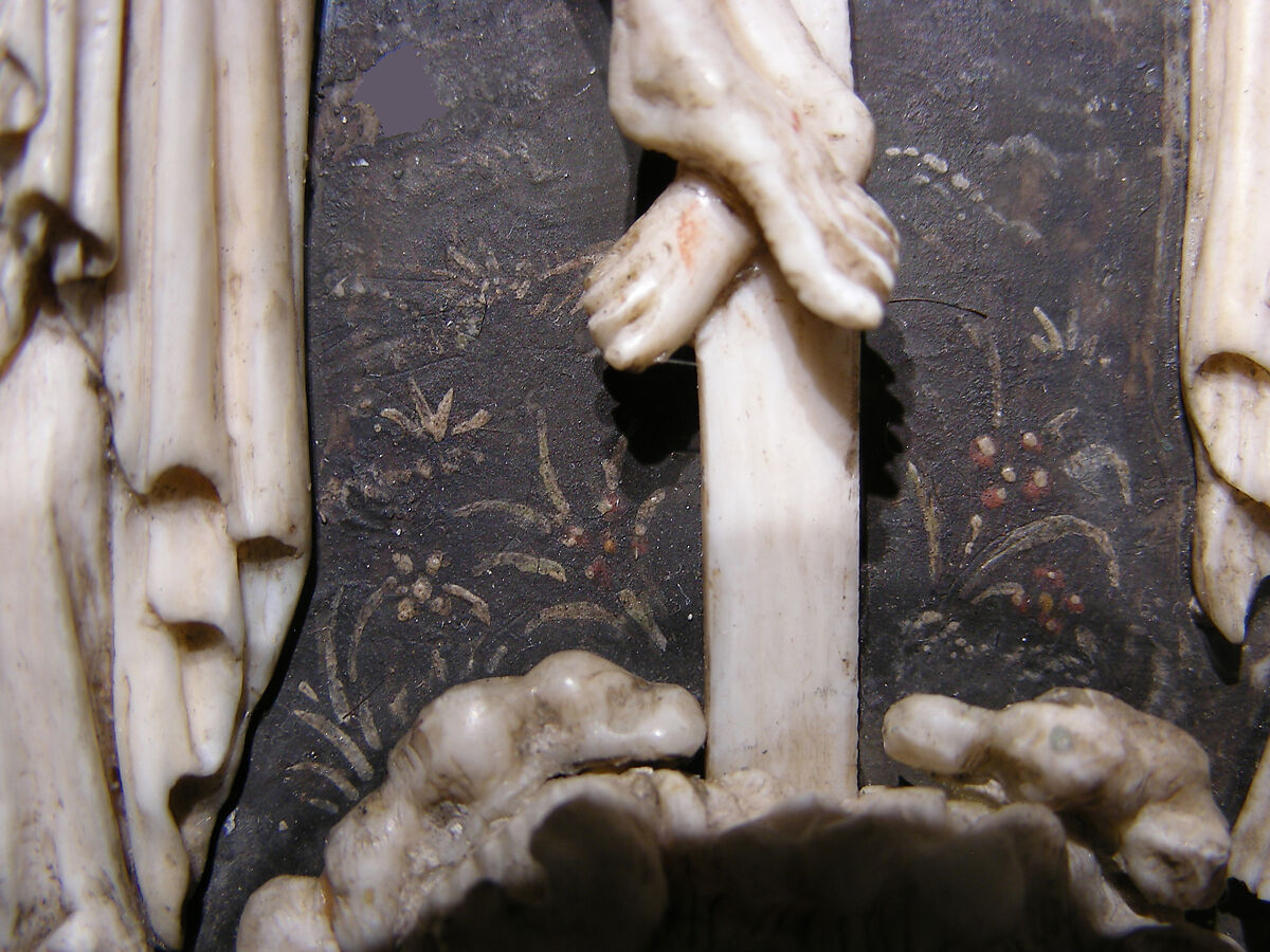 Diptych with the Passion of Jesus, Elephant ivory, parchment, pigment, silver frame, French or Netherlandish