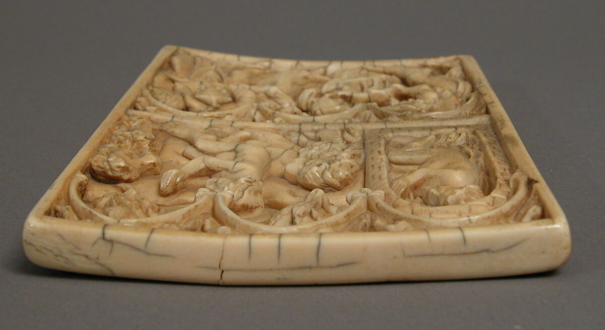 Panel with Scenes featuring Unknown Saints, Elephant ivory, European (Medieval style)