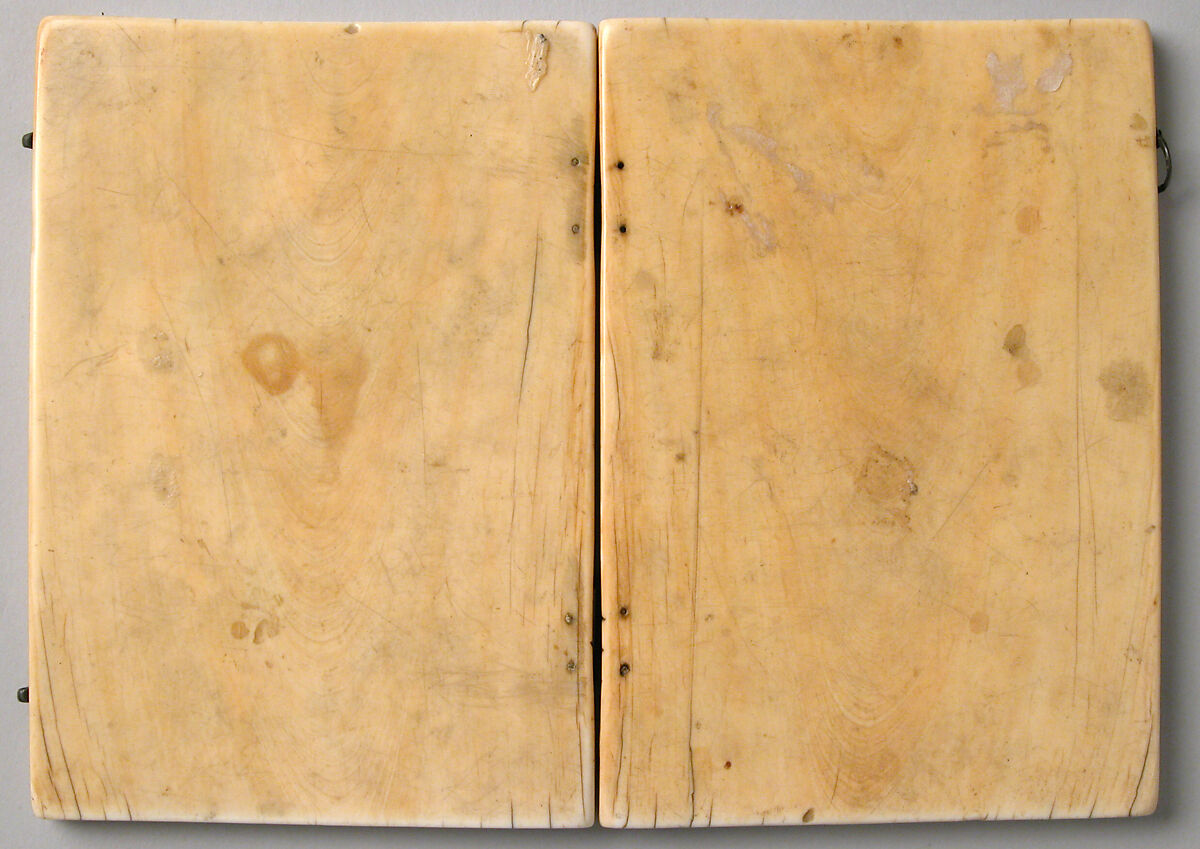 Diptych with Scenes from the Passion, Elephant ivory with paint and metal mounts, French